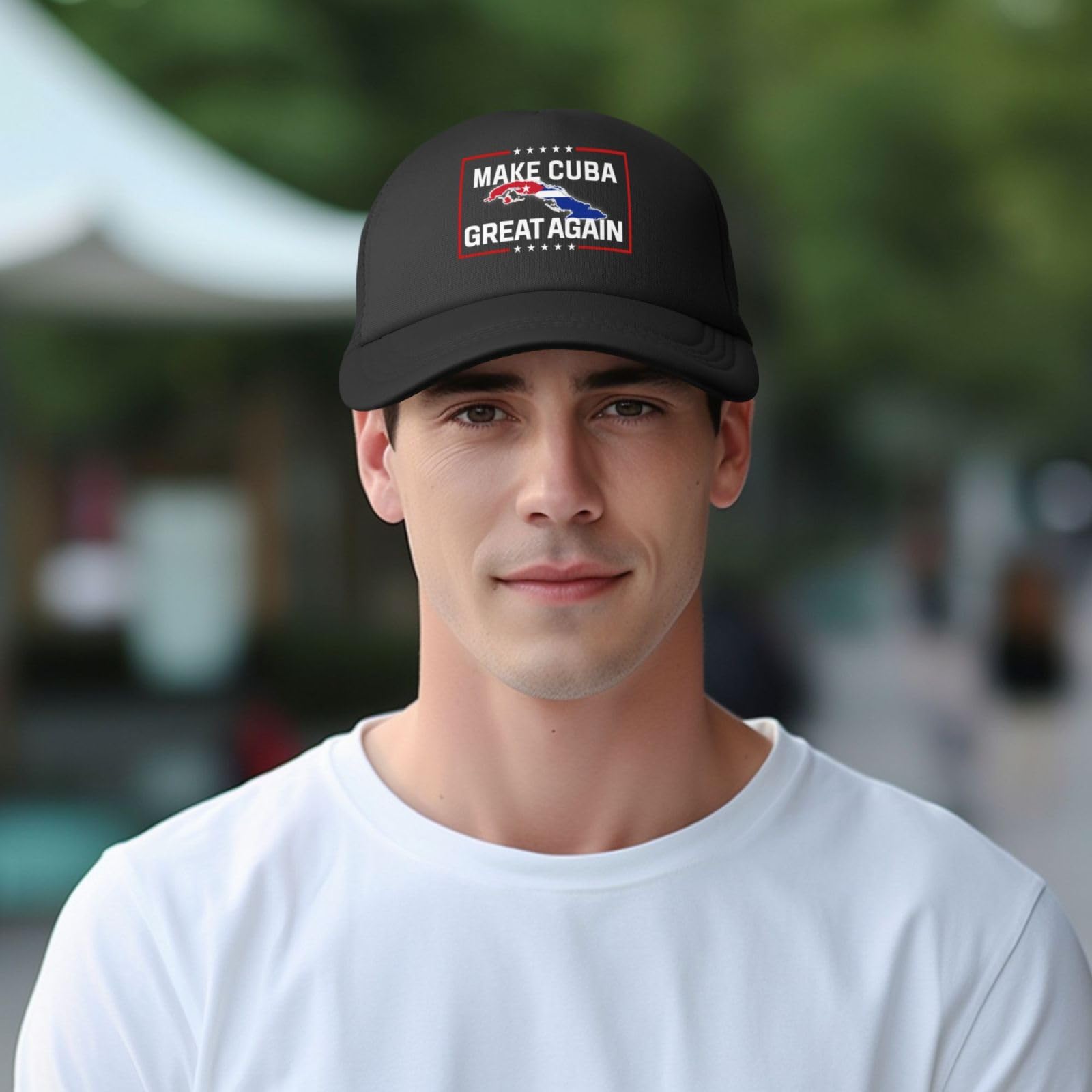 Antaa Make Cuba Great Again Hats Cuban Flag Mesh Trucker Cap Black