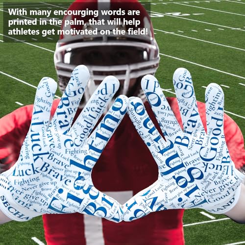 SECHAND Youth Flag Football Gloves - Sticky Receiver Gloves for Kids Boys and Girls (Black, YS)