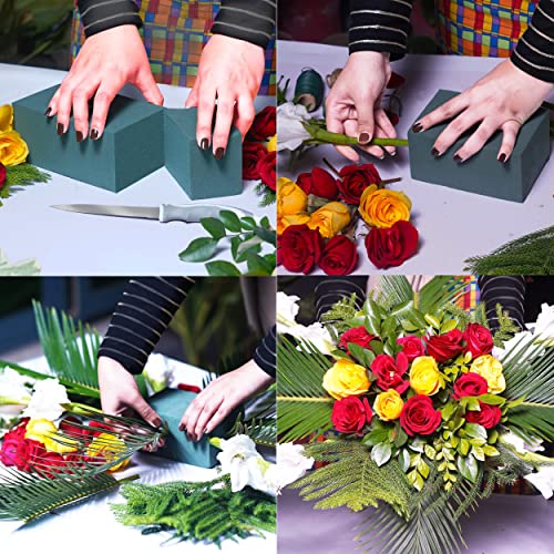 FLOFARE Large Pack of 3 Dry and Wet Floral Foam Blocks for Fresh and Artificial Flowers, Each (7.8” L x 3.5” W x 2.4” H), for Wedding, Birthdays, Home, Office, and Garden Decorations