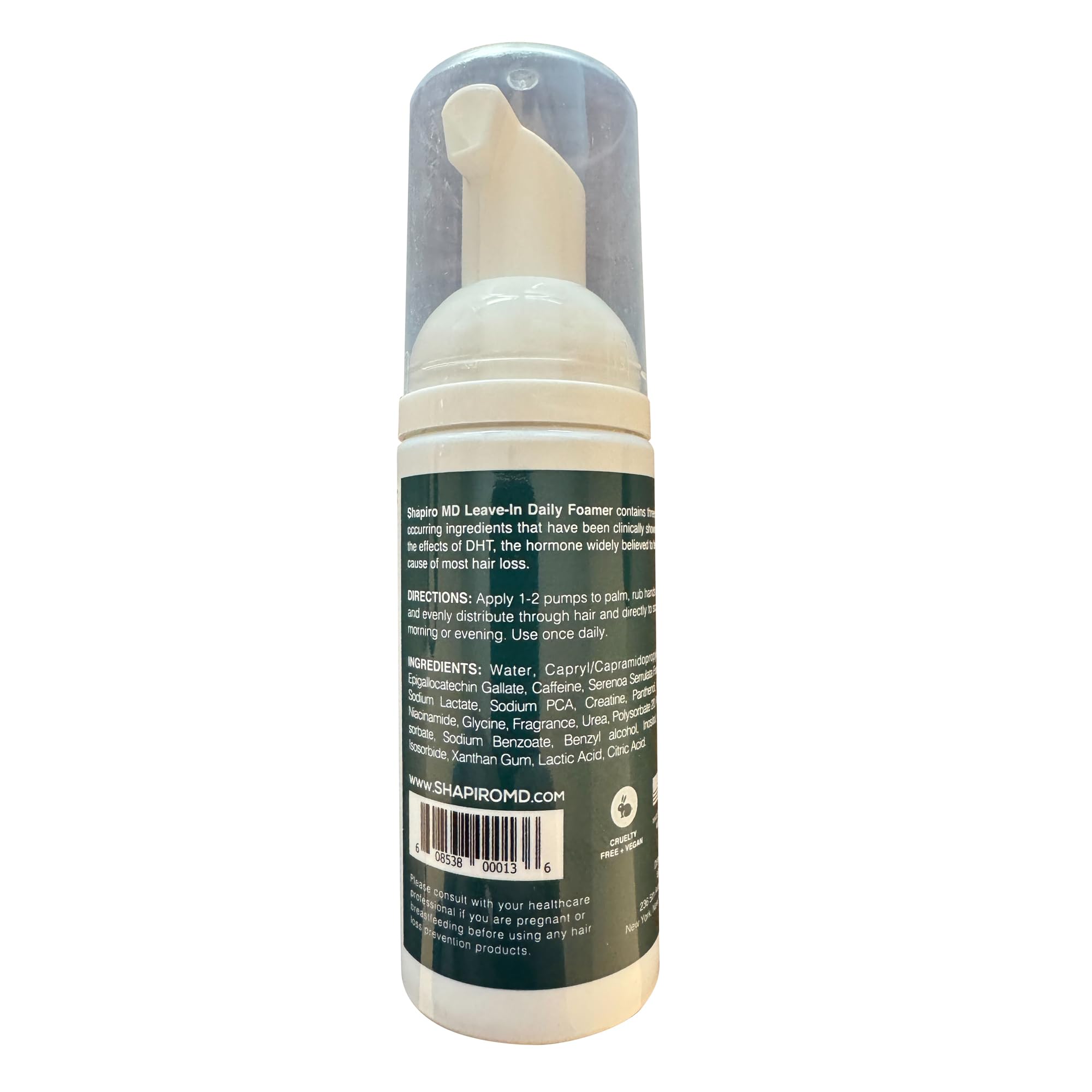 Shapiro MD Hair Growth Experts Leave-In Daily Foam, DHT Fighting Vegan Formula for Thinning Hair Developed by Dermatologists, Experience Healthier, Fuller & Thicker Looking Hair, 1 Month Supply
