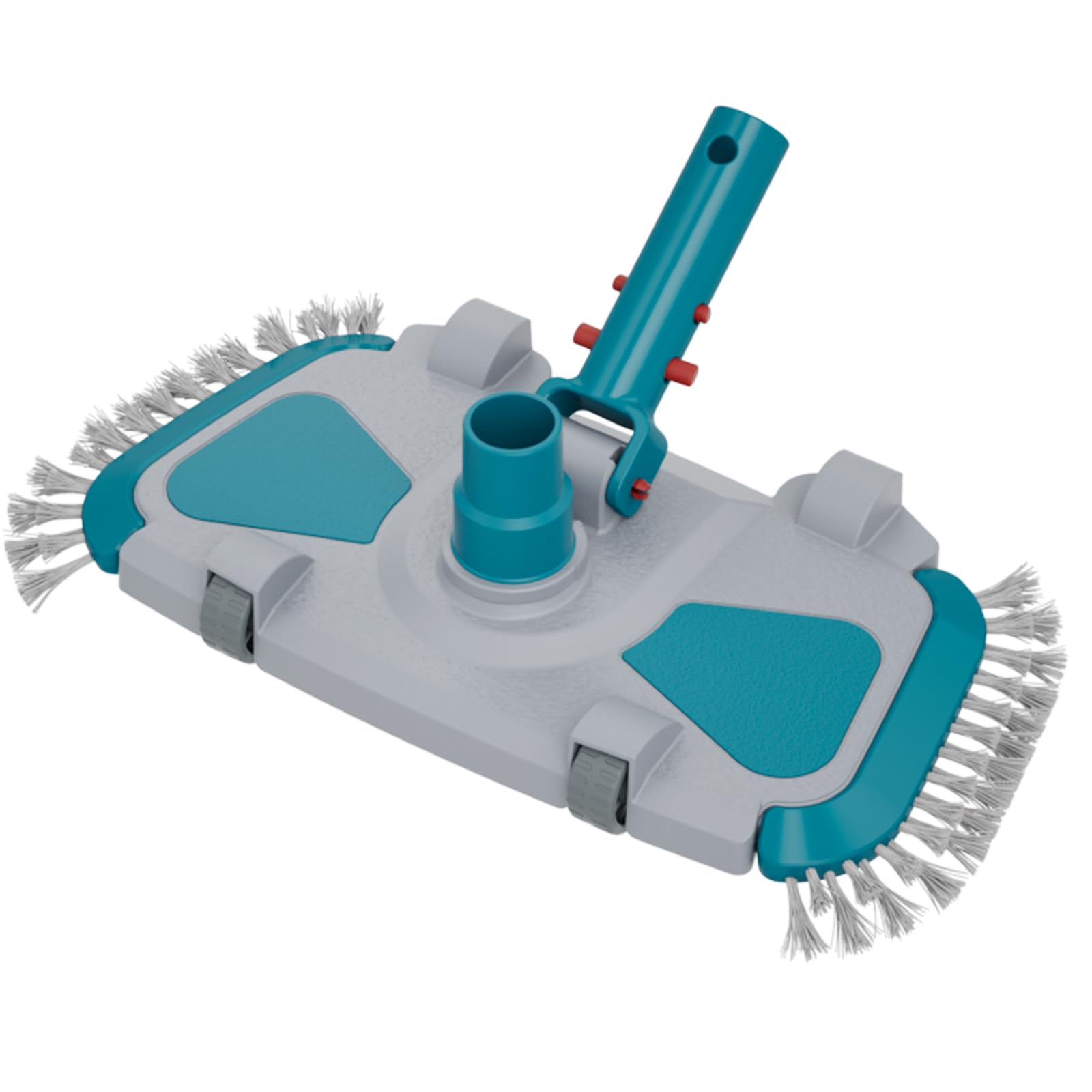 Updated Weighted Rectangle Pool Vacuum Head with Side Nylon Bristles, Swivel Hose Connection - Connect 1-1/4", 1-1/2" Hose for Inground & Above Ground Pools