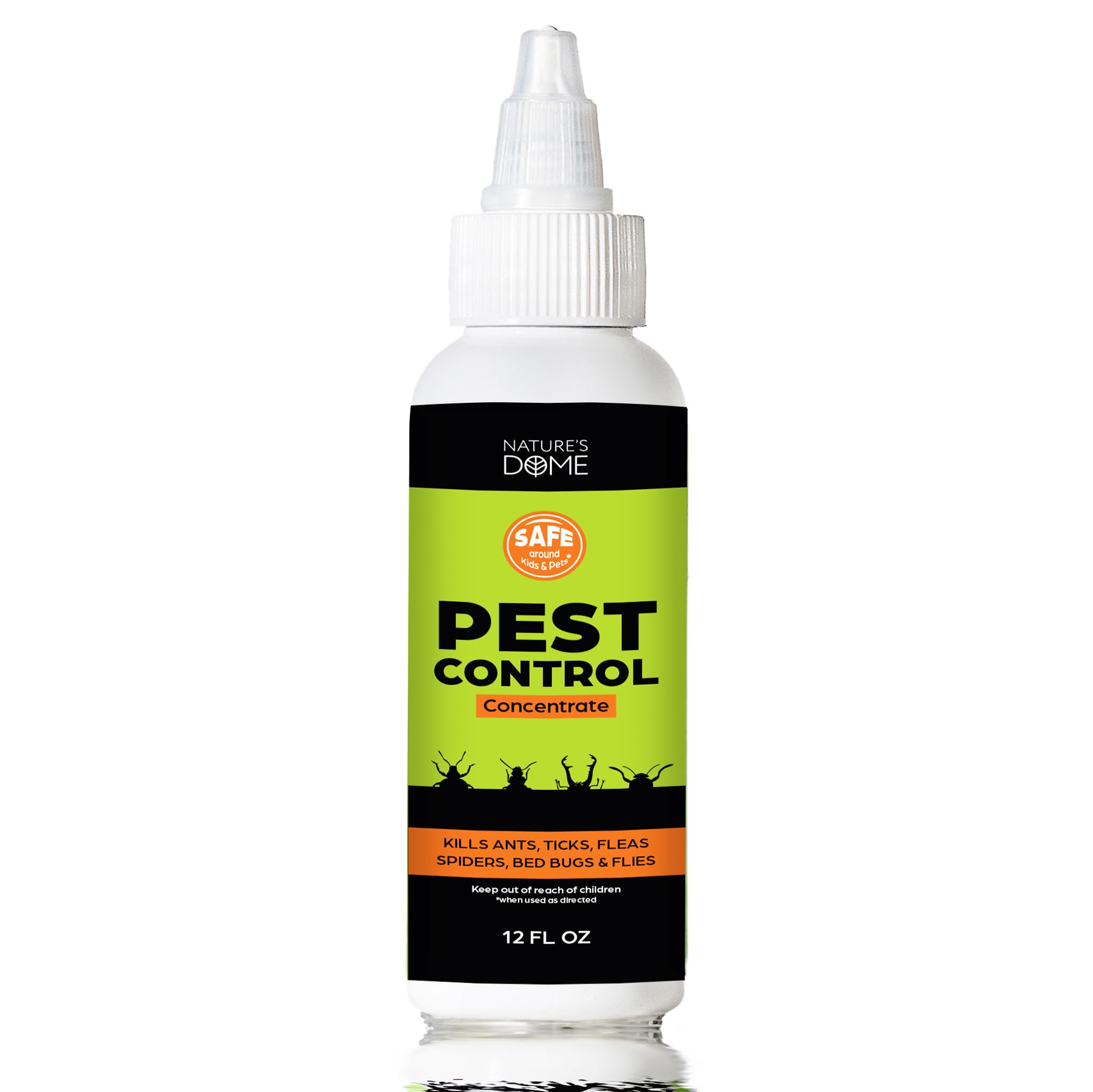 Nature's Dome 12 oz Pest Control Concentrate – Makes 1 Gallon – Eco-Friendly, Plant-Based Formula for Ant, Roach, Spider, Fly, Flea & Insect Control – Child & Pet Safe for Indoor/Outdoor Use