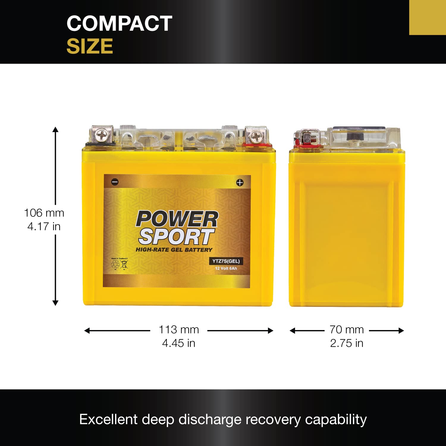 YTZ7S GEL 12V 6AH 160 CCA Gel Power Sport Battery