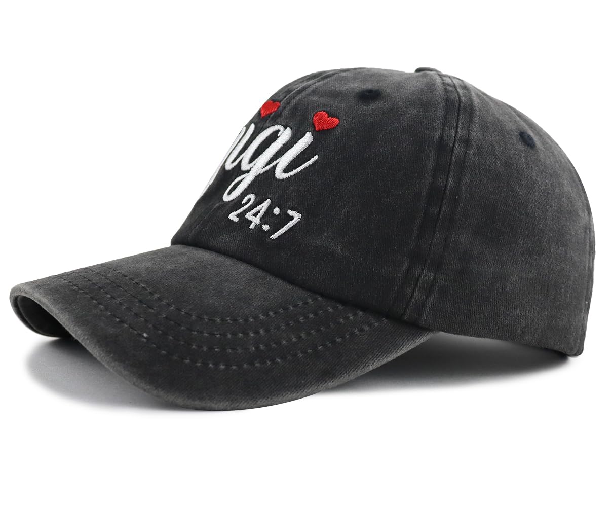 Funny Gigi Gifts for Grandma Mom Mama Grandmother, Embroidery Adjustable Vintage Retirement Gigi Baseball Hats, Best Ever Nana Mimi Caps, Christmas Birthday Gifts for Women Black