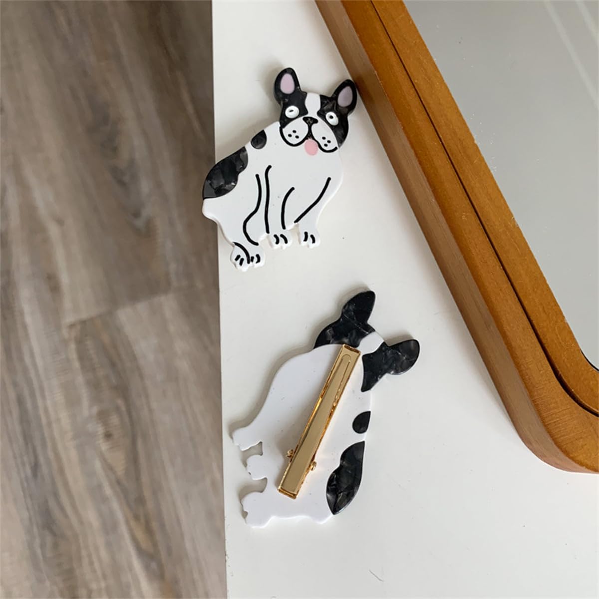 2 PCS Dog Hair Claw Clips Cute Small Hairpins for Women Girls Cute Acetate Pet Dogs Hair Claw Clip for Thin Medium Hair Creative Dog Hair Clip Dog Styling Hair Accessories