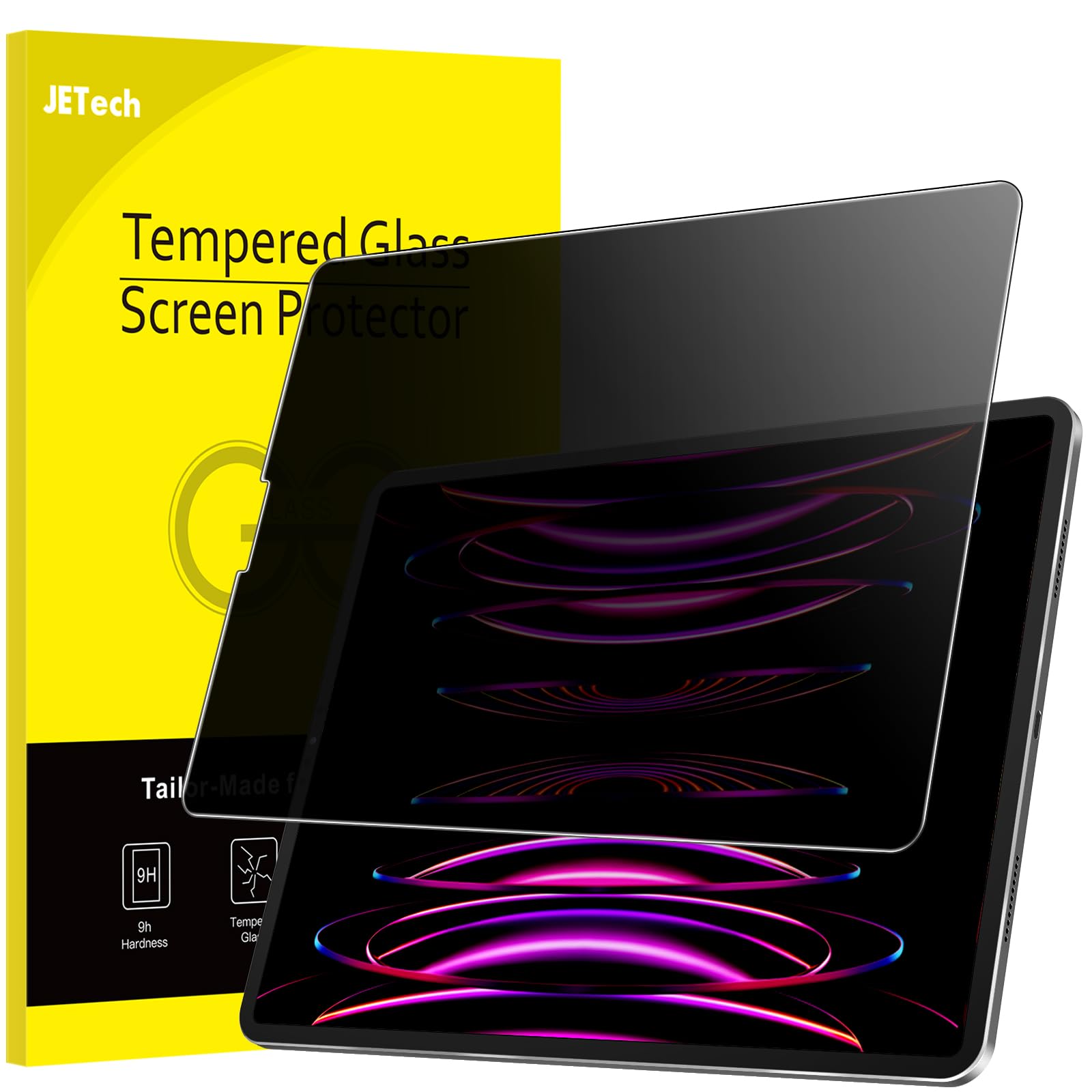 JETech Privacy Screen Protector for iPad Air 5/4 10.9-Inch (2022/2020, 5th/4th Generation) and iPad Pro 11-Inch (2022/2021/2020/2018 Model), Anti-Spy Tempered Glass Film, 1 Pack