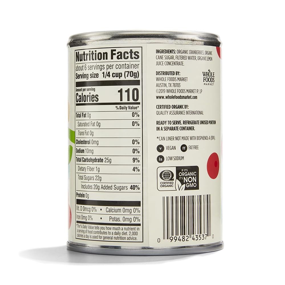 365 by Whole Foods Market, Sauce Cranberry Whole Berry Organic, 14 Ounce