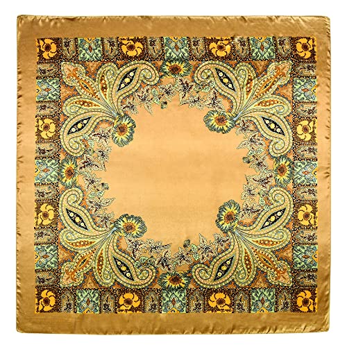 Stlvoll 5PCS Large Satin Head Scarves - Silk Square Like Neck Scarf Hair Wraps Headscarf for Sleeping Head Scarf Bundle 35 in