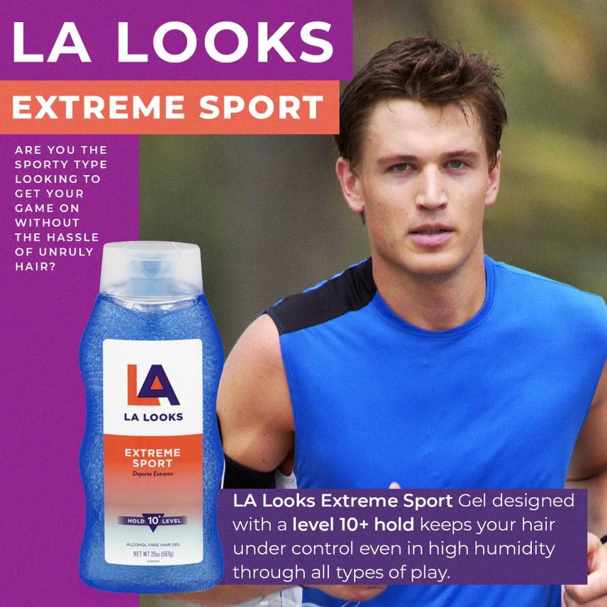 L.A. Looks Sport Activity Proof Power Gel, Mega X-Treme Hold 20 oz (Pack of1)