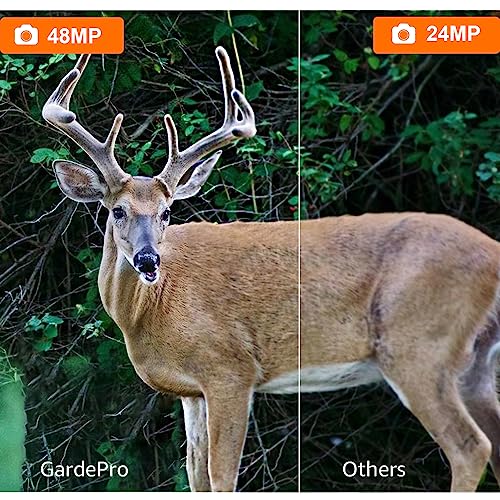 GardePro A3S Trail Camera, 64MP 1296p Game Camera with Clear 100ft No Glow Night Vision, Fast 0.1s Trigger Speed Motion Activated Waterproof, H.264 MP4 Video