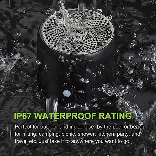 EWA Travel Case Packed, A106 Pro Portable Bluetooth Speaker with Custom Bass Radiator, Brief Design, IP67 Waterproof, Perfect Mini Speaker for Shower, Room, Bike, Car (Black)
