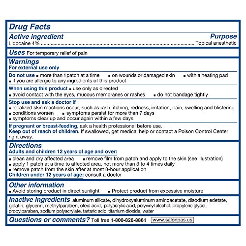 Salonpas Gel-Patch, for Back, Neck, Shoulder, Knee Pain and Muscle Soreness, 6 count