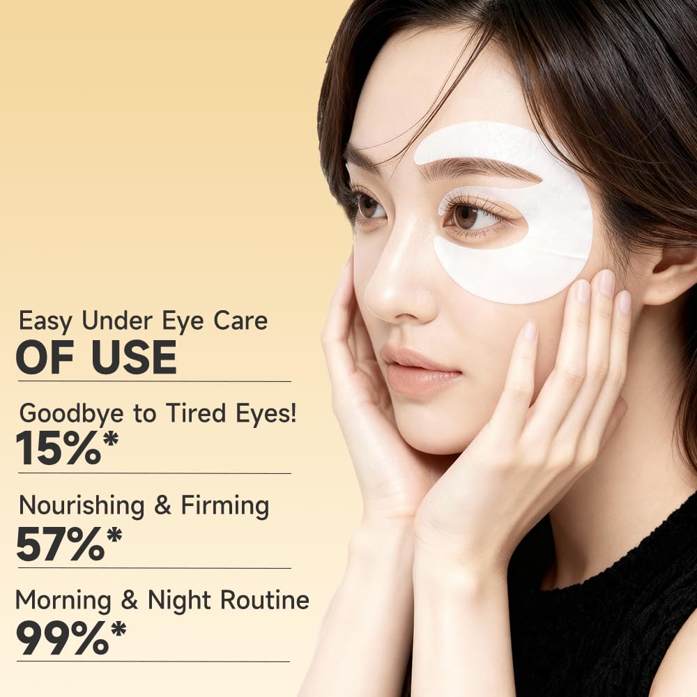 4 Pairs 5% PDRN Under Eye Patches, 6-in-1 Bio-Collagen 360° Eye Patches for puffy eyes, dark circles & Wrinkle | 2% Caffeine, Kojic acid, Retinol, Hyaluronic, Niacinamide | Korean Popular Eye Mask
