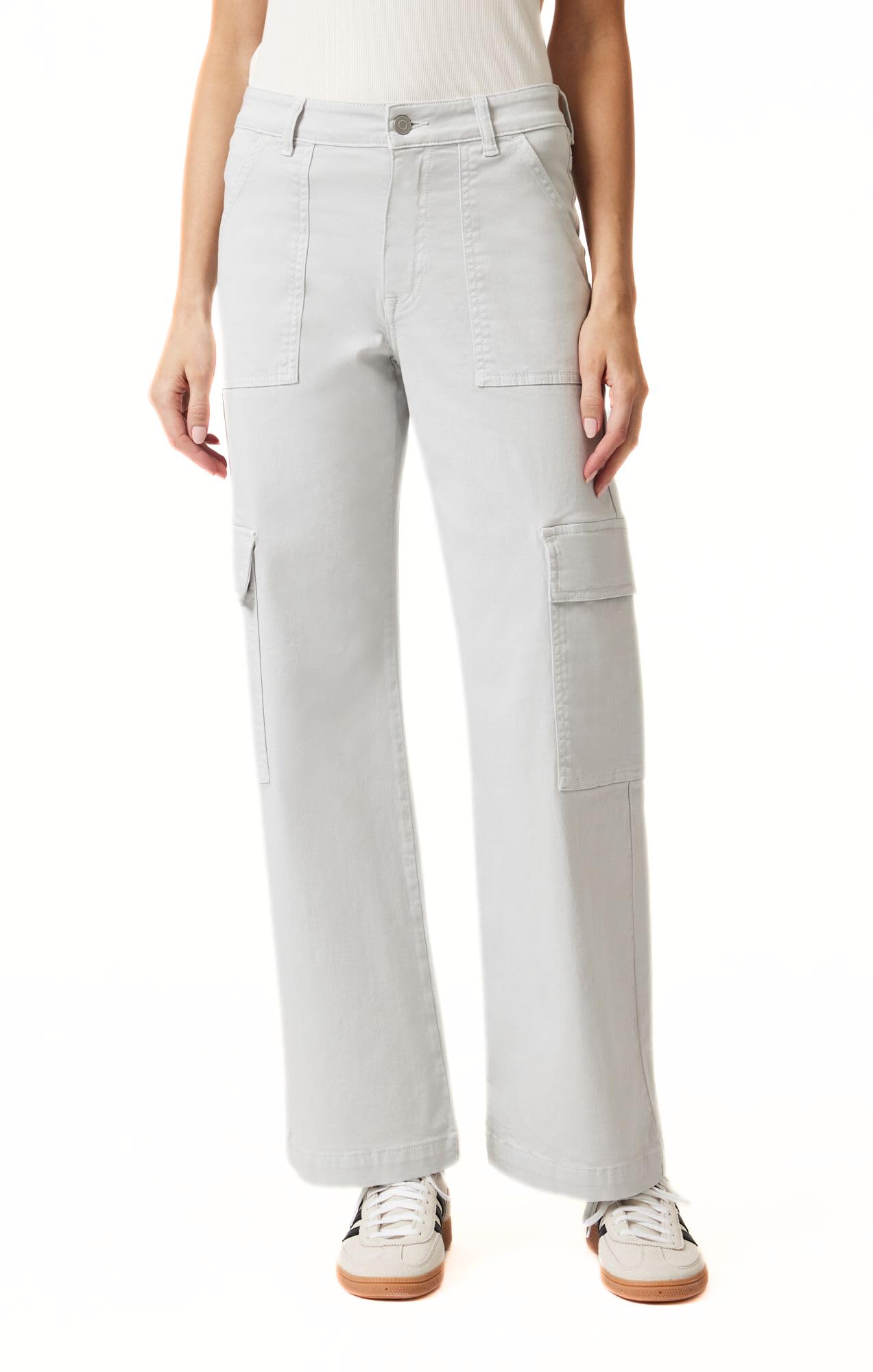 Mavi Women's Alva High Rise Straight Leg Pants, Ivory Casual Twill 28x32
