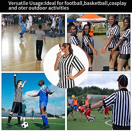 Shinestone Referee Shirt,Referee Costume Umpire Shirt for Womens and Mens,Crew Neck for Football, Soccer and Sports(Medium)