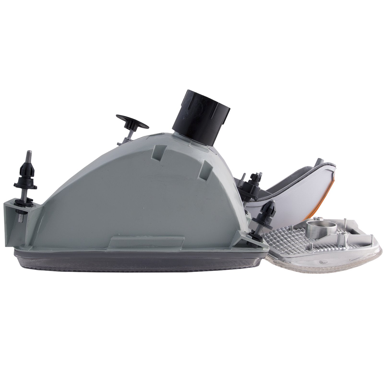 HEADLIGHTSDEPOT Chrome Housing Halogen Headlights Compatible with Ford Bronco F-150 F-250 F-350 Includes Left Driver and Right Passenger Side Headlamps 6-Piece Set With Corners and Signal Lights