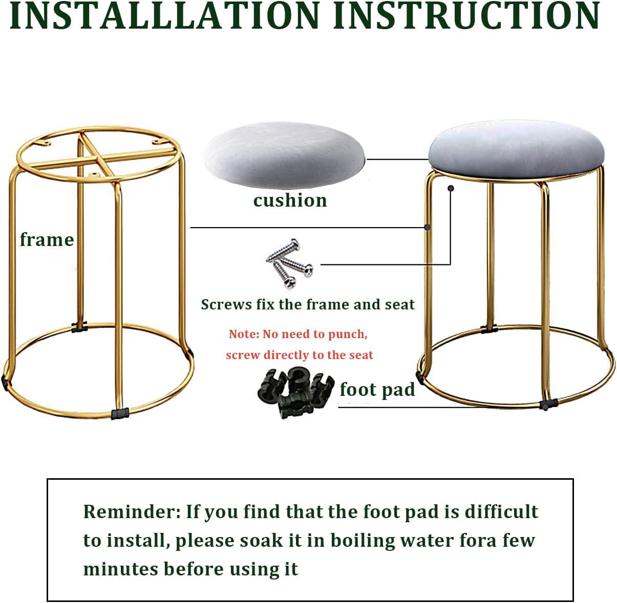 MOGUOBIN Velvet Bar Stool Backless Bar Stools Counter Stools Vanity Stools Salon Backless bar stools Round Stool Stackable Round Chairs Dining Chairs Set of 5 Pack,for Dinning,Kitchen,Salon,Semina.