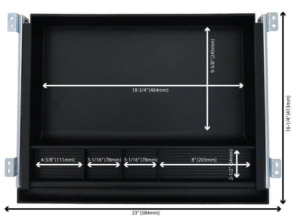 NYCCO Pencil Drawer Underdesk Drawer 23 Inch Wide - Ball-Bearing Slides - Black