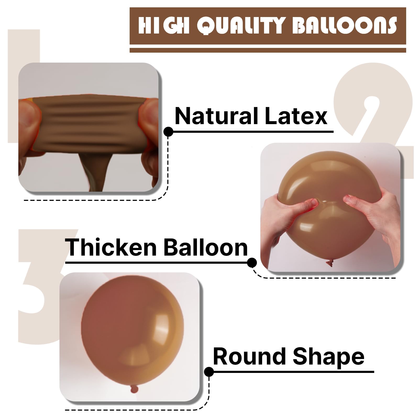 PartyWoo Brown Balloons 100 pcs Different Sizes of 18 12 10 5 Inch Boho Neutral Coffee Dark Brown Balloon Arch Kit Garland for Wedding Baby Shower Gender Reveal Birthday Party Decorations Brown-F09