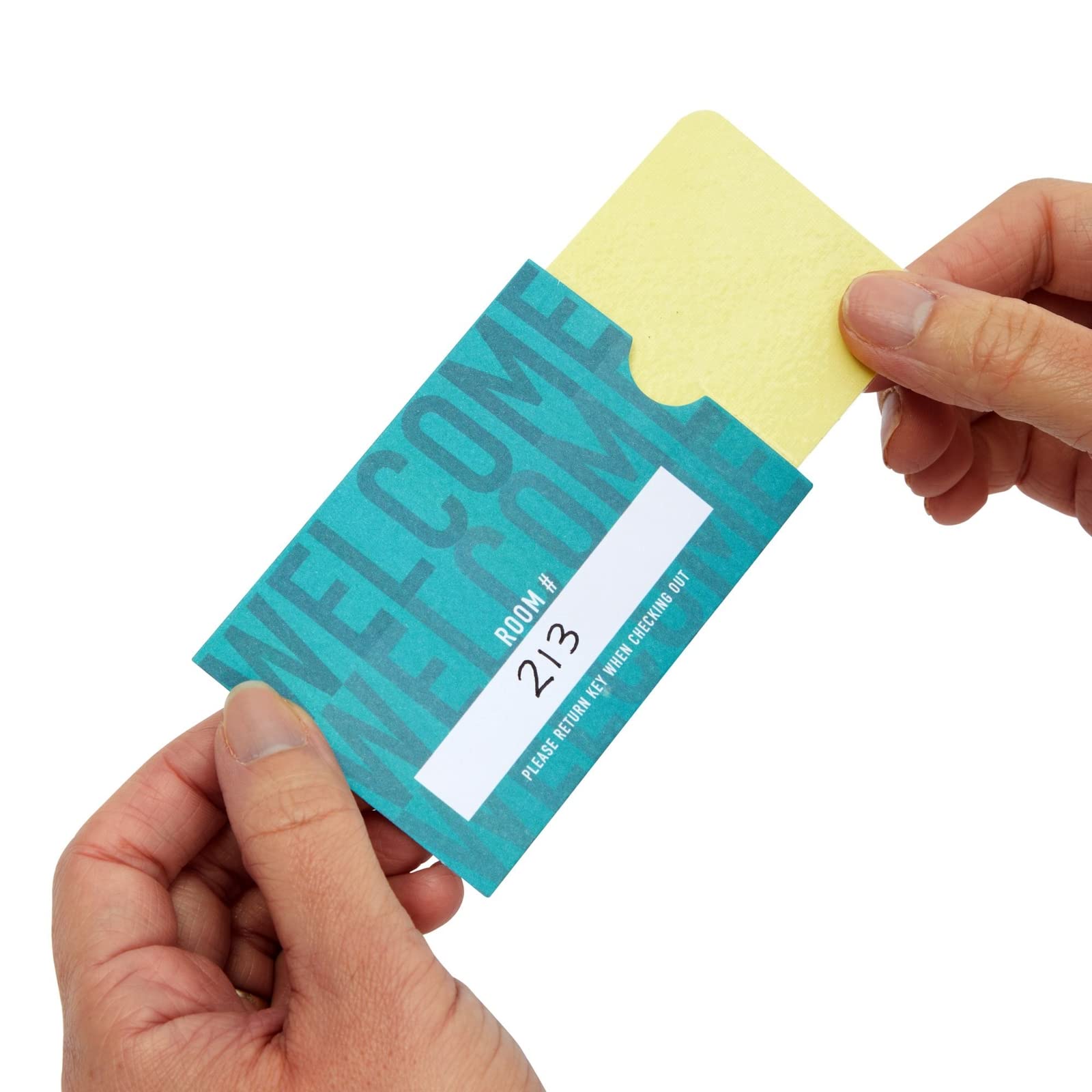 Stockroom Plus 500 Pack Hotel Key Card Envelopes - Key Sleeve Bulk Printed for Room Access, Hotel, Business, and Residents (Teal, 2.4x3.5 in)