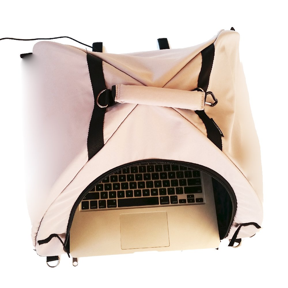 Laptop Tent Sun Shade & Water-Resistant Bag with Glare Shield, Shoulder Strap, Portable Case for Working Outside | Foldable | Privacy Cover Hood | Heat & Light Reflective Outdoor UV Material