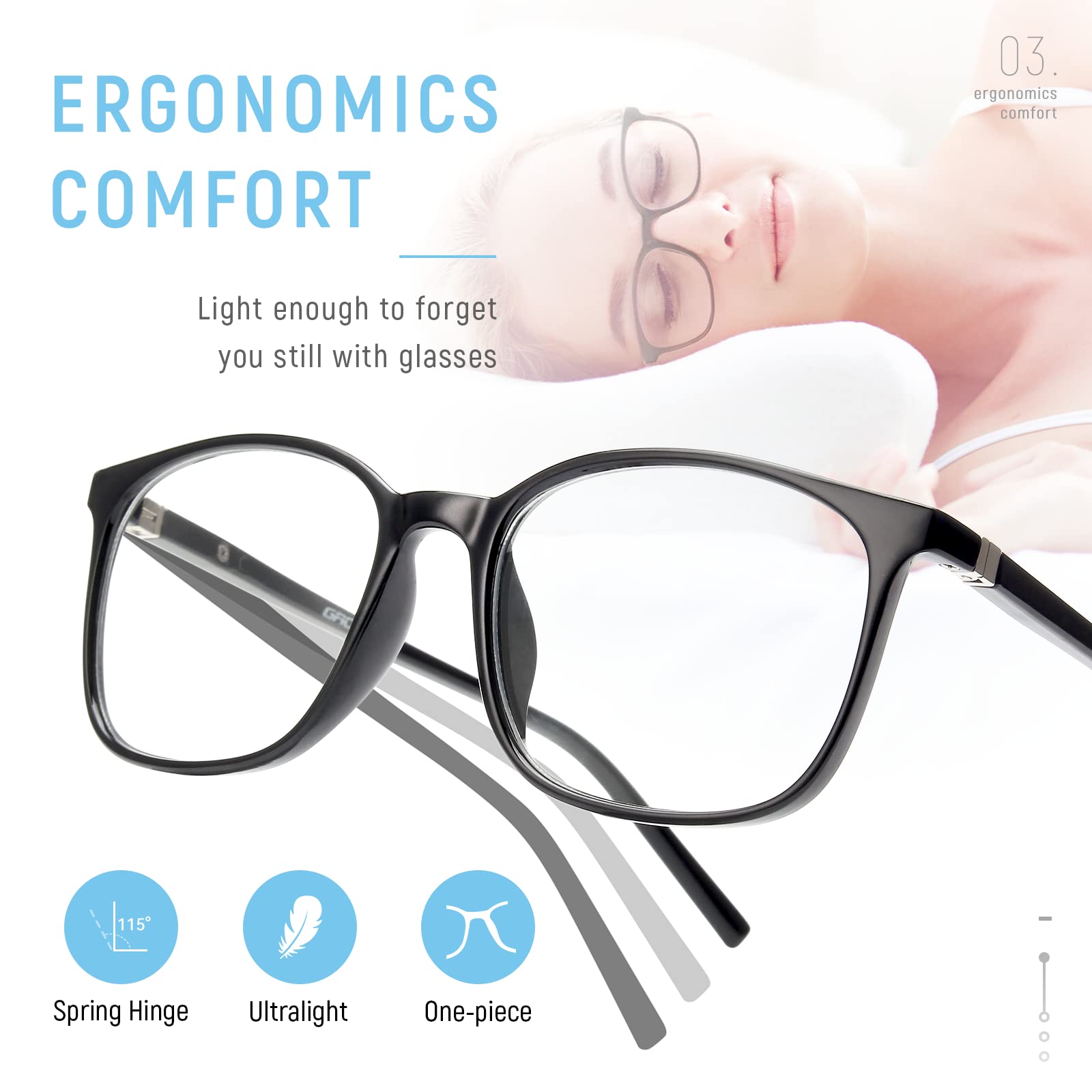 Gaoye Blue Light Blocking Glasses Women/Men, Computer Gaming Fake Eyeglasses Anti UV Ray-Spring Hinge (3 Pack, Light Black & Leopard & Transparent)