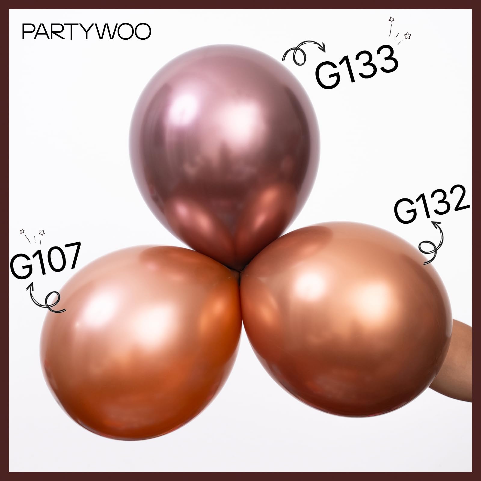 PartyWoo Balloons 50 pcs 12 inch Balloons for Graduation Wedding Baby Shower Gender Reveal Anniversary Graduation Birthday Party Decorations Copper-G132