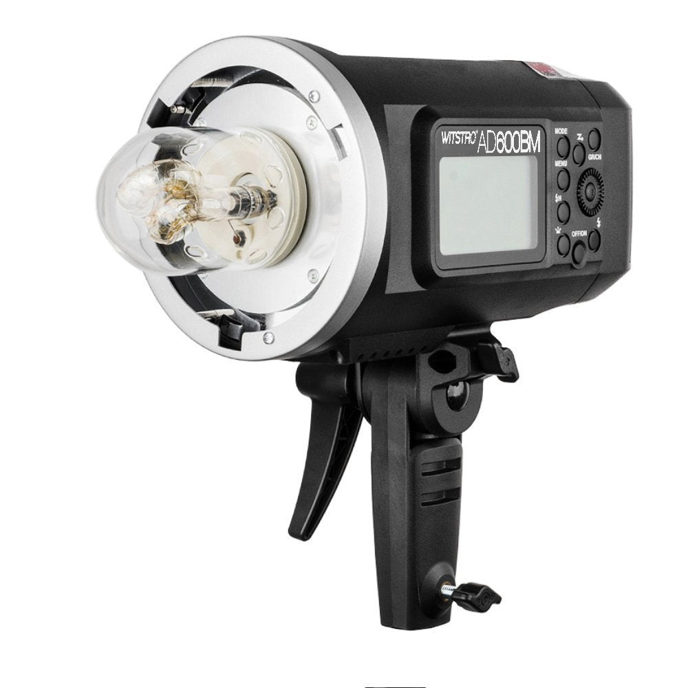 Godox AD600BM 600Ws GN87 HSS 1/8000s Outdoor Flash Strobe Studio Monolight with Bowens Mount, 8700mAh Battery, 2.4G Wireless X System with 32"x32" Softbox, Standard Reflector, Snoot, Barn Door Kit