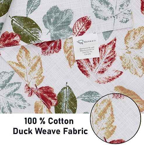 RUVANTI 100% Cotton Cloth Table Runner, Grey/Orange Floral Fall & Christmas, Table Runners 36 Inches Long, Perfect for Coffee Gatherings, Thanksgiving Dinner Parties, and as Farmhouse Table Runners