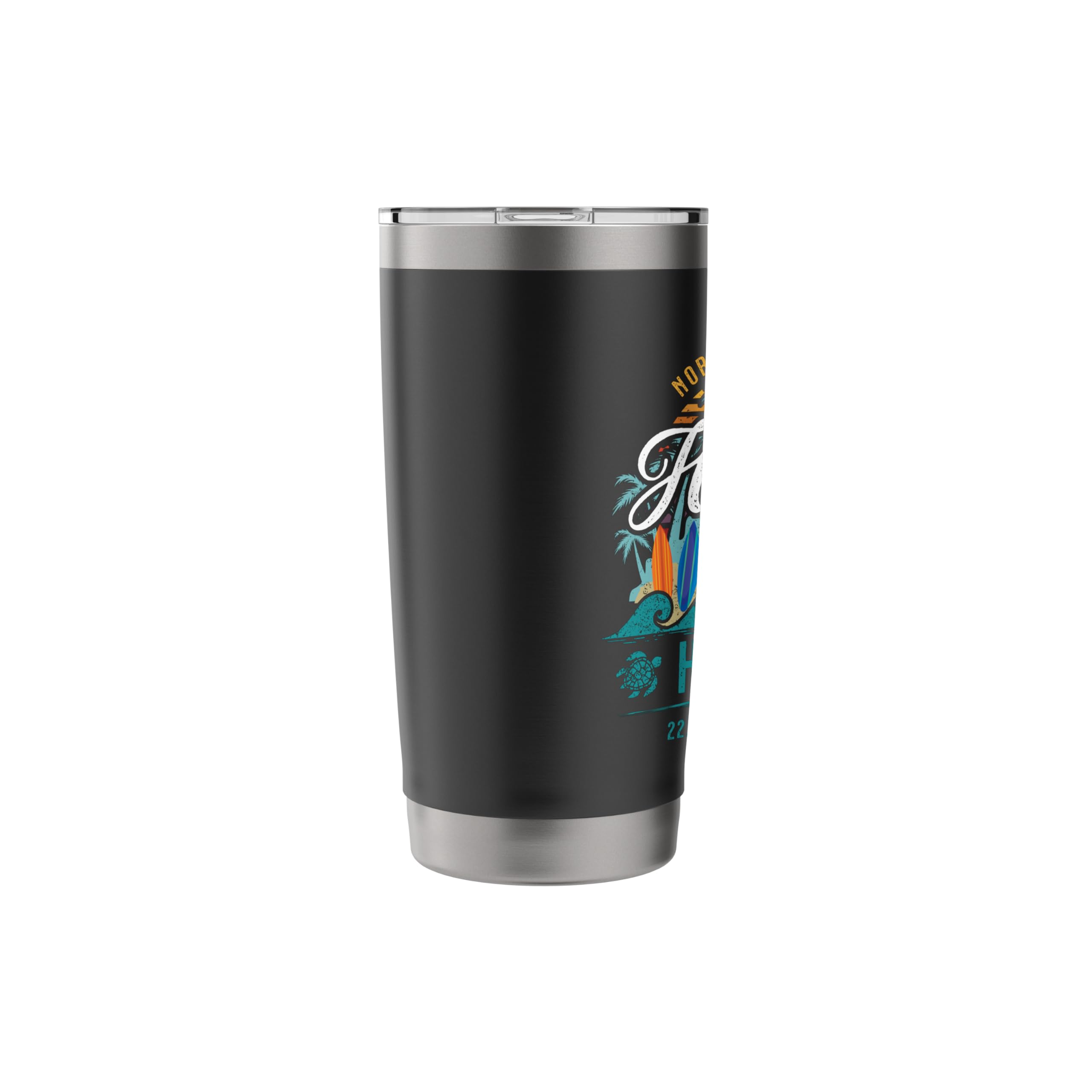 Hanalei Bay North Shore Kauai Hawaii Retro Sun Surf Fishing Stainless Steel Insulated Tumbler