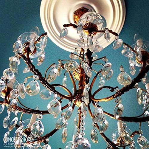 Ekena Millwork CM18ATRBC Attica Ceiling Medallion, 18"OD x 4"ID x 5/8"P (Fits Canopies up to 5"), Hand-Painted Root Beer Crackle
