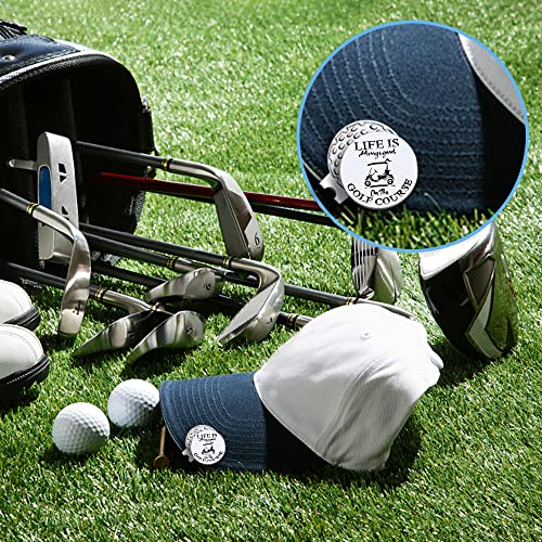 GEYGIE Life is Alawys Good On The Golf Course Golf Ball Marker with Magnetic Hat Clip, Funny Golf Accessories Gifts for Men Women, Golf Gifts for Men Woman, Gift for Men Woman Golf Fan