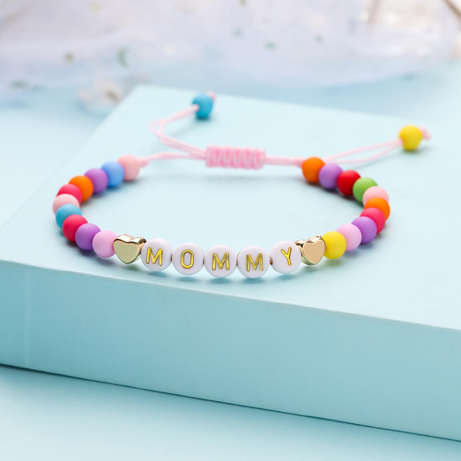 Bellino Back to School Initial Bracelet Mommy and Me, First Day of School Kindergarten Bracelets, Mom Mother Daughter Jewelry Gifts for Women Letter A