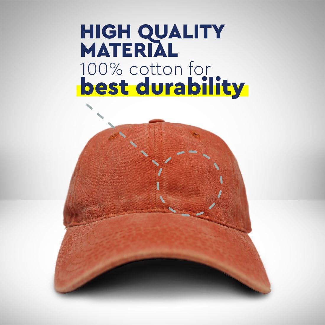 Soft Washed Baseball Cap Custom Hat Personalized Text Cotton Dad Hats for Men & Women Buckle Closure Red