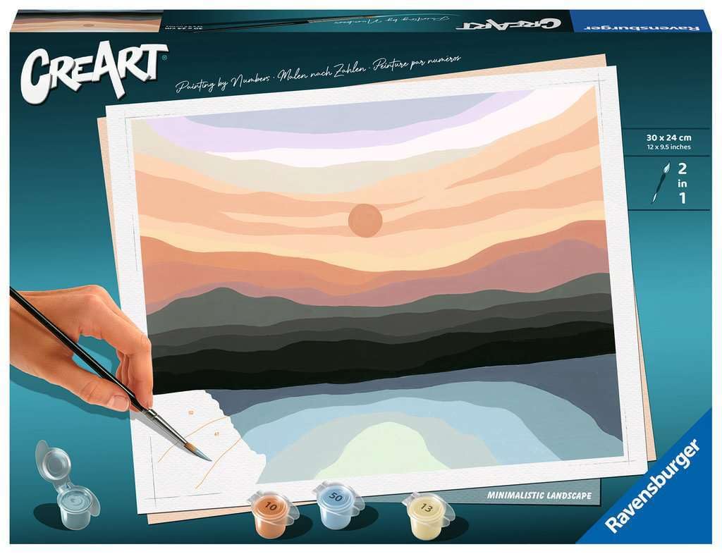 Ravensburger Minimalistic Landscape Paint by Numbers Kit for Adults - 23515 - Painting Arts and Crafts for Ages 12 and Up