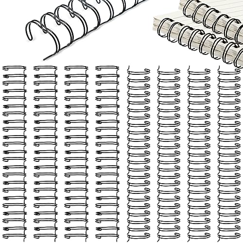 Chengu 20 Pcs Cinch Wire Binding Wire Twin Binding Spines Twin Loop Spines Double Ring Coil for Document Notebook File Making(9/16 Inch,Black)