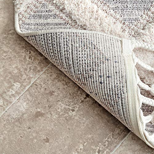 nuLOOM Catalina Shaggy Trellis Runner Rug, 2' x 8', Cream