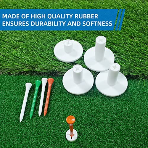 Rubber Golf Tees,10 Pieces Golf Range Tees Set|Mixed Size or Same Size Stable Rubber Tees,Rubber Golf Tee Holder Set for Practice & Driving Range Mats (10 Pieces(5*1.96"+5*2.75"bamboo tees))