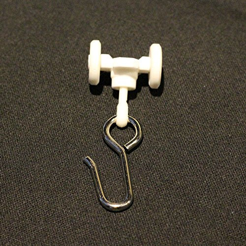 Room/Dividers/Now Curtain Track Roller Hooks - Curtain Rail Ceiling Gliders Set - Plastic Body and Wheels with Steel Hook - Glider Hooks for Curtains (Pack of 10)