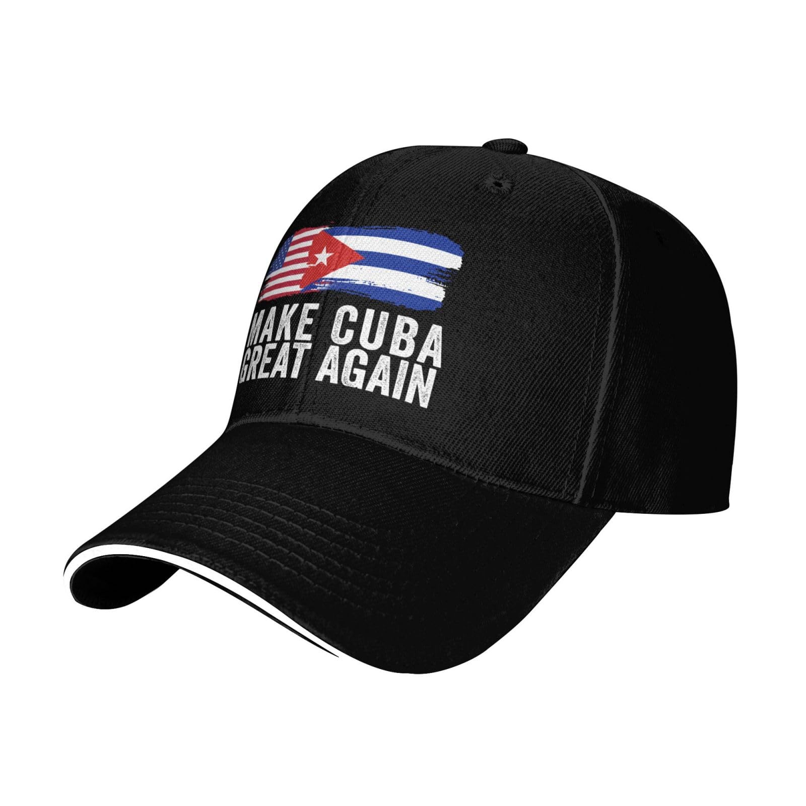 muciioa Make Cuba Great Again hat Cuban Flag Baseball Cap Black