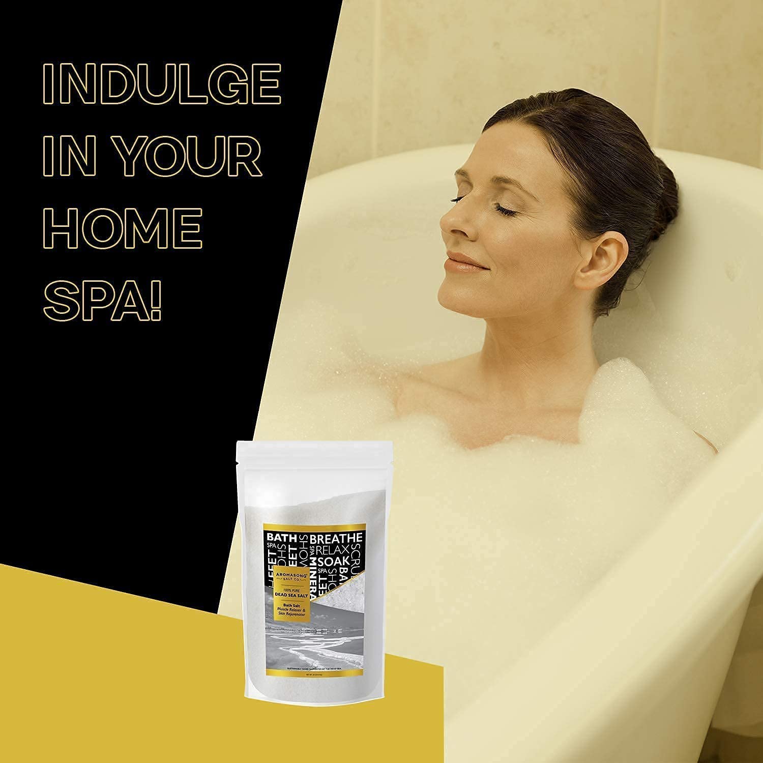 Aromasong 100% Pure Dead Sea Salt Duo: Unscented 19 LB with Lavender 5 Lb Dead Sea Salt for Relaxation