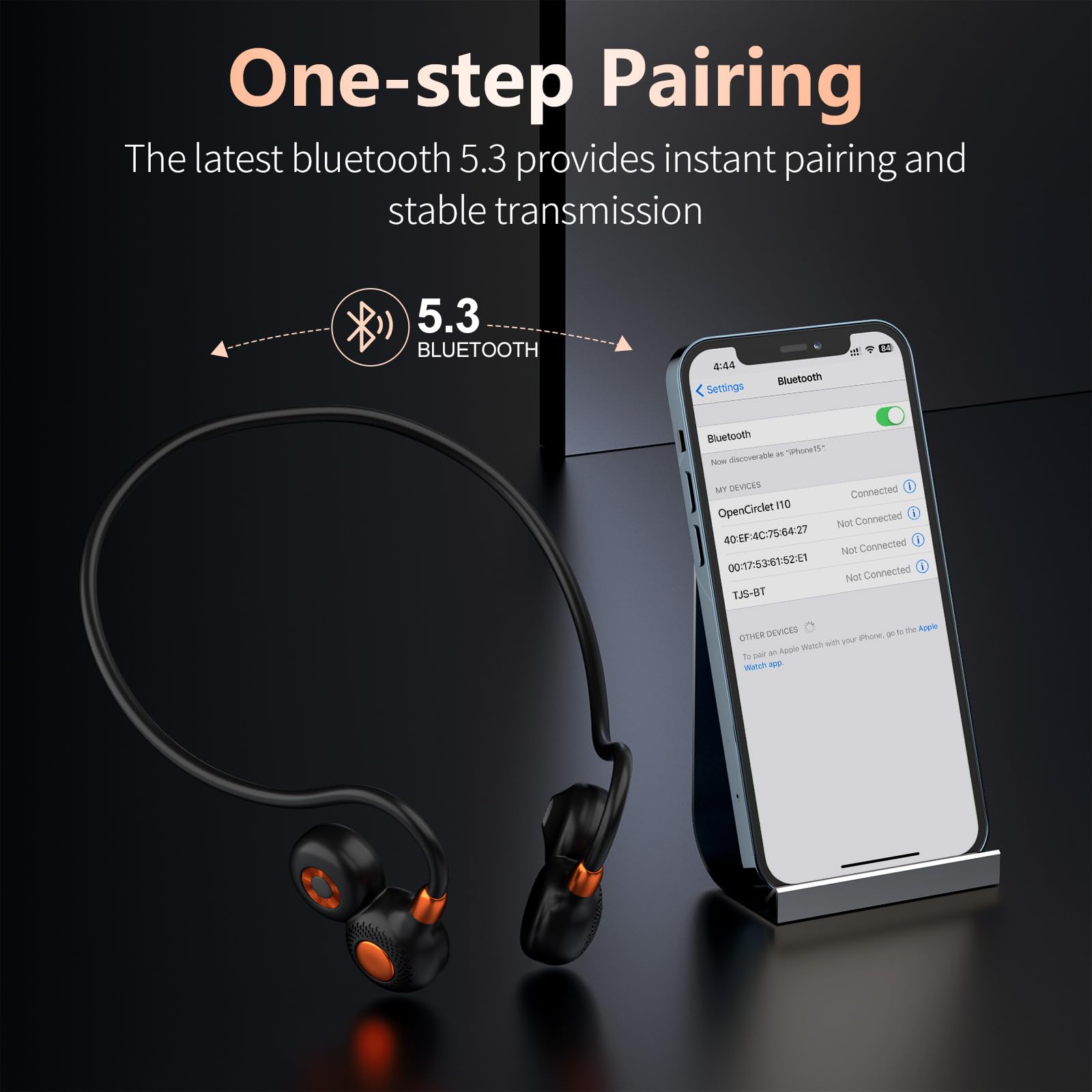 Ortizan Open Ear Headphones, Bluetooth 5.3 Wireless Air Conduction Headphones Sport Earbuds, Premium Sound, IPX6 Waterproof, Clear Call, 19g Lightweight Earphones for Running Cycling Workouts