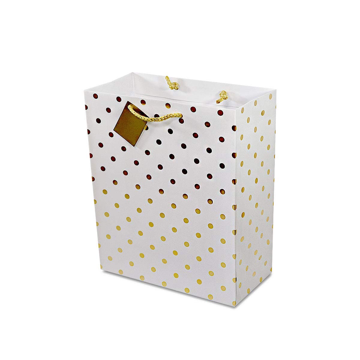 OccasionALL Small Gift Bags 6x3x7.5 12 Pack Assorted Gold Gift Bags with Handles for Christmas, Holidays, Birthdays, Weddings, & Party Favors, Bulk