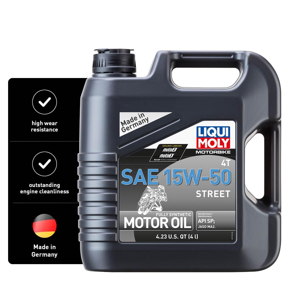LIQUI MOLY Motorbike 4T SAE 15W-50 Street | 4 L | Motorcycle Fully synthetic engine oil | SKU: 20060