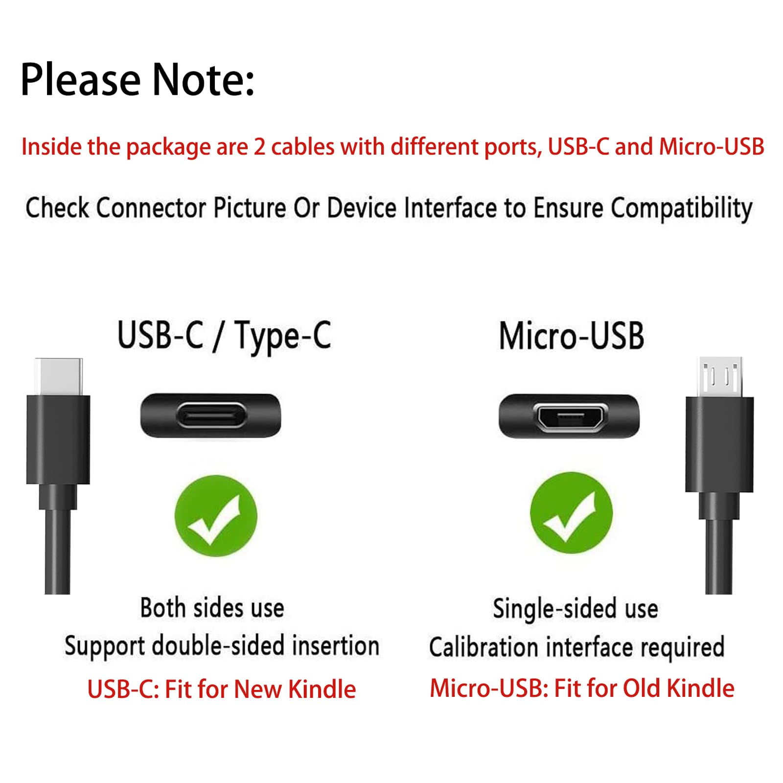 Fast Charger with 6Ft USB Type-C&Micro USB Cable for Charging All-New Fire 6 HD 7 8 10/Fire Max 11-13th Gen/Fire HD 7 8 10Plus/Kids Edition Kids Pro/All E-Reader,Oasis,Paperwhite/Samsung Galaxy Tab A