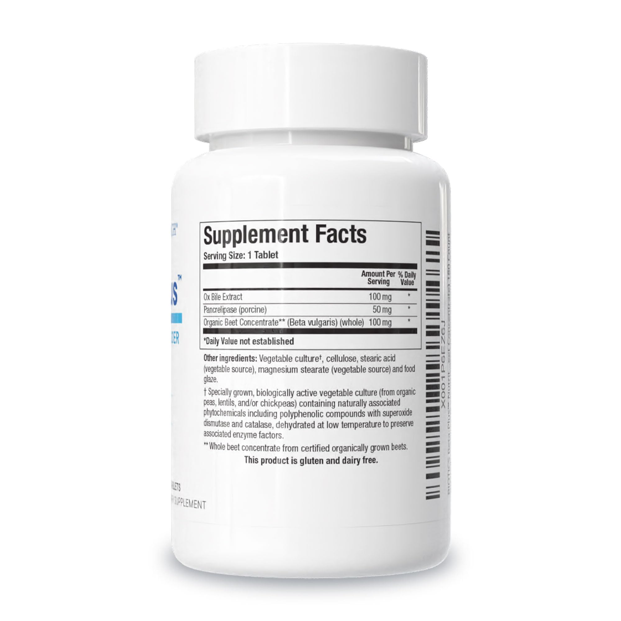 Biotics Research Beta-Plus™ Nutritional Ox Bile Salts Digestive Enzymes Supplement For Bile Production For No Gallbladder-Supports Overall Liver Function, Aids Fat Digestion, Supplies Betaine 180 Tabs