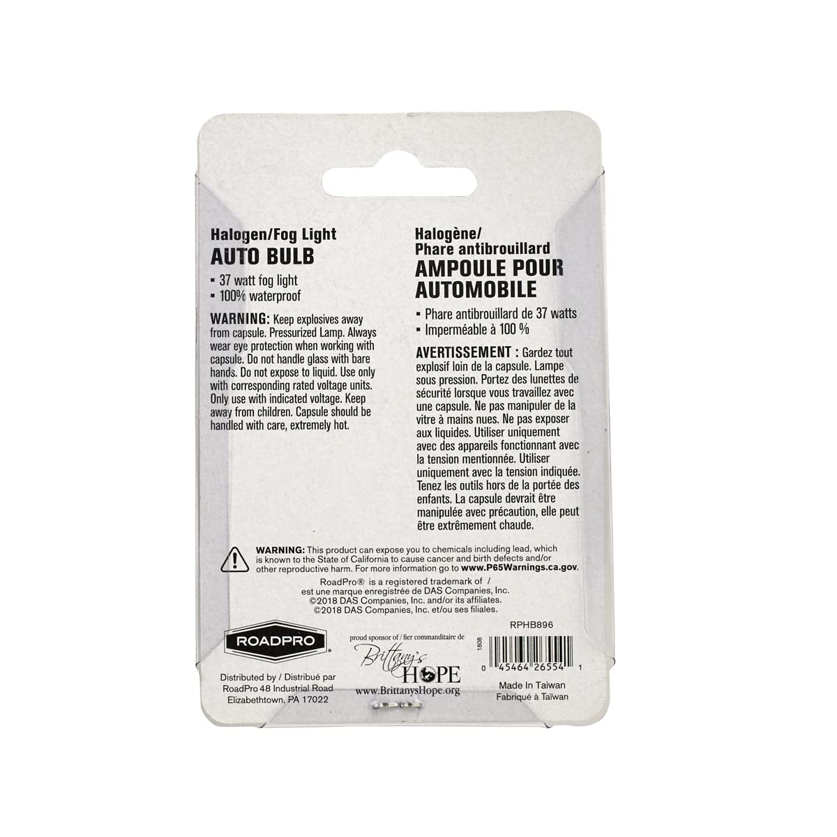 RoadPro RPHB896#896 Halogen Replacement Fog Light Bulb