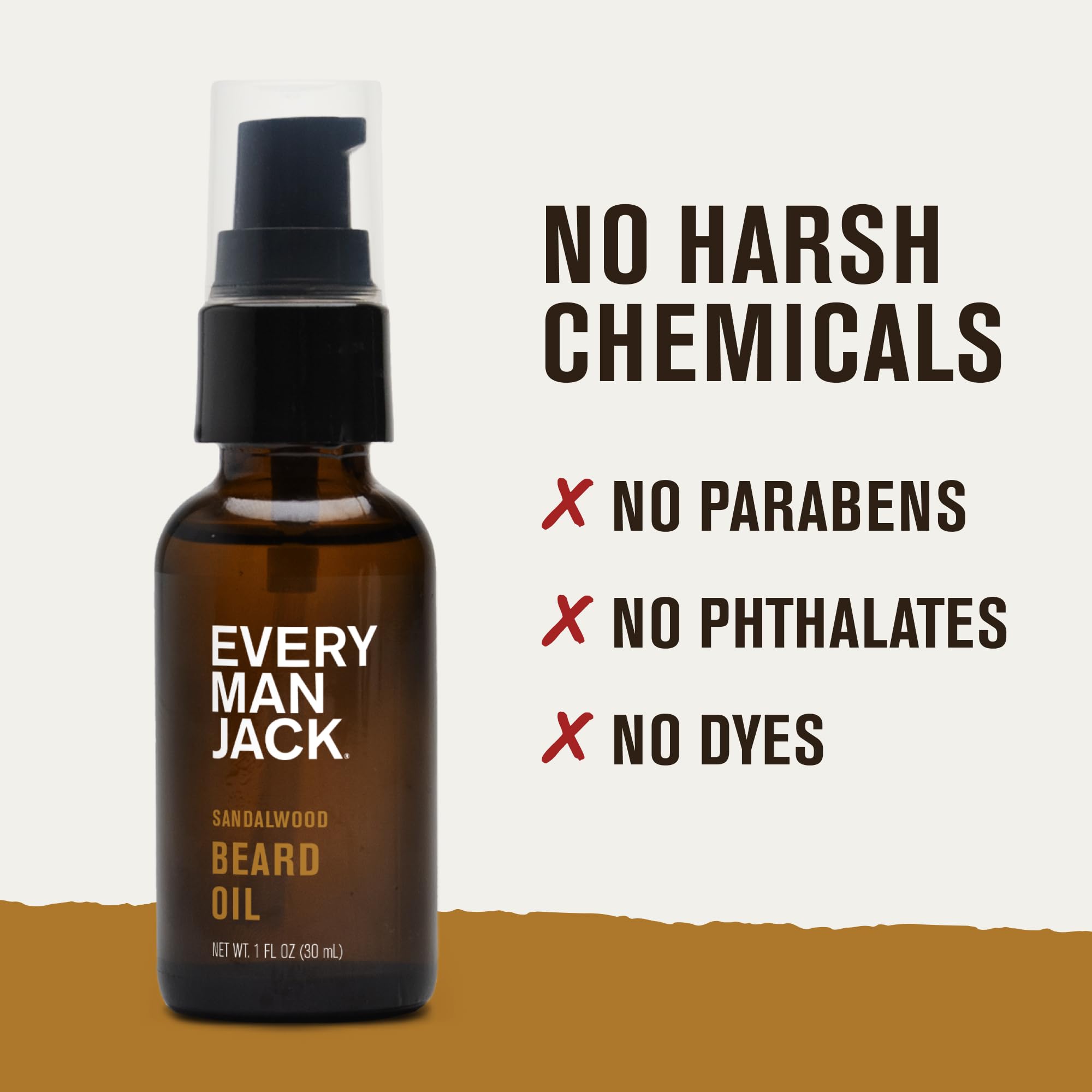 Every Man Jack Mens Beard Oil - Subtle Sandalwood Fragrance - Deeply Moisturizes and Softens Your Beard and Adds a Natural Shine - Naturally Derived with Shea Butter and Argan Oil - 1 fl oz (2 Pack)