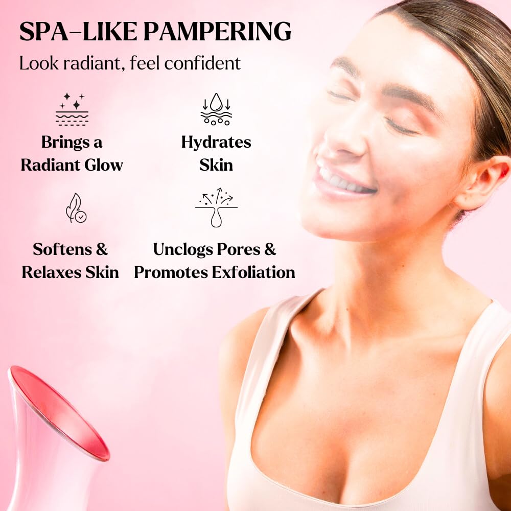Facial Steamer Spa Gifts with Complimentary 17 Skin Care Tools | Face Steamer Gift Set for Women with Towel Warmer & Humidifier Mode| Self Care Gifts for Women, Spa Gifts, Womens Christmas Gifts