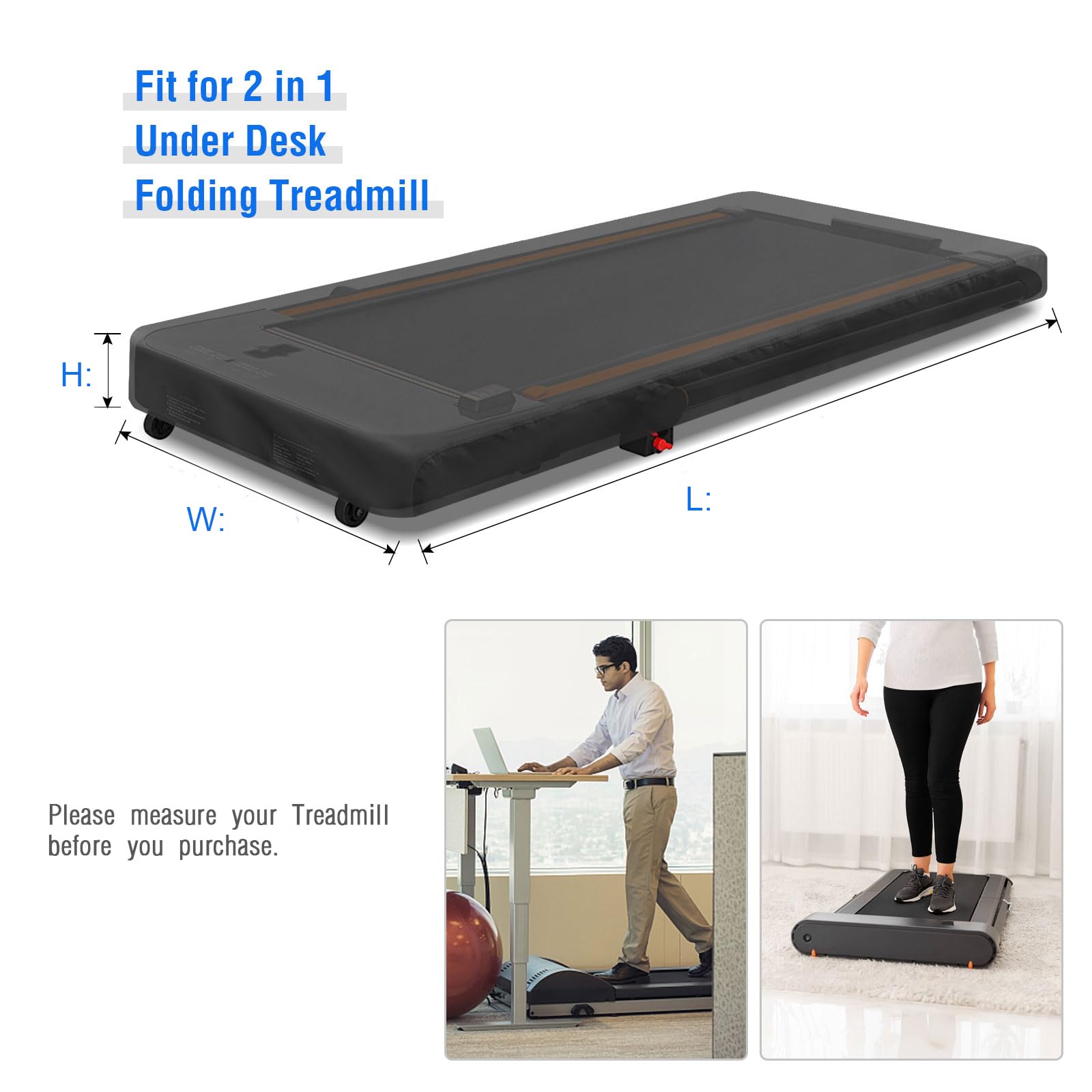 Aidetech Under Desk Treadmill Cover, Dust-Proof Walking Pad Cover, Waterproof Protective Covers for Walking Treadmill Office Home-42.12" D x 18.5" W x 4.13" H